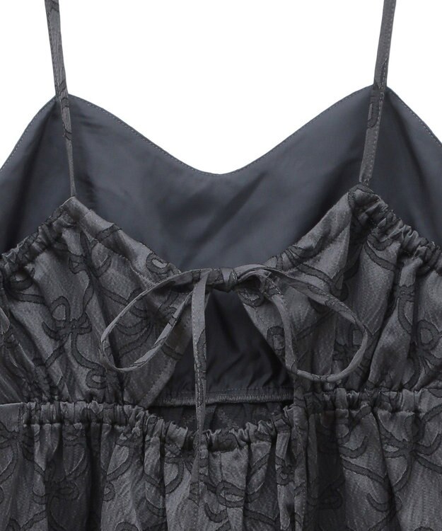 Green Parks ・ＳＵＧＡＲＳＰＯＯＮリボンジャカードキャミワンピ Charcoal Gray