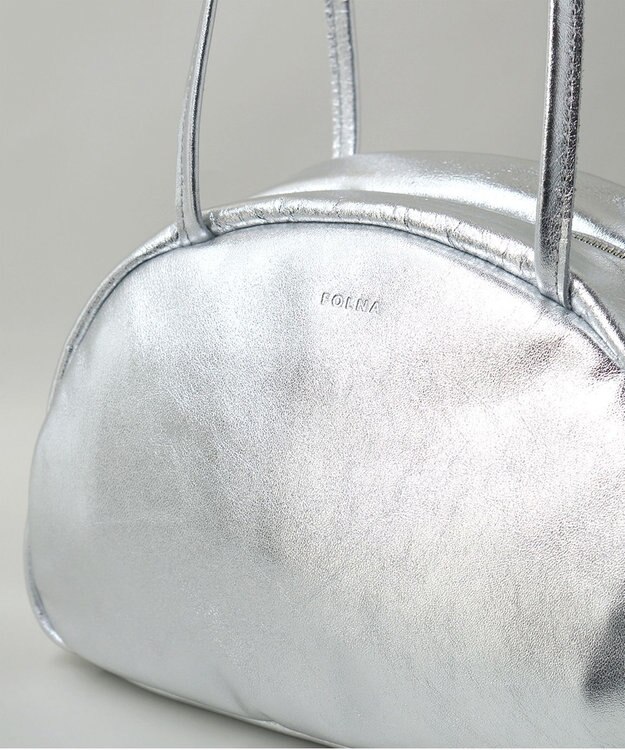 FOLNA RD ホイルレザーボストンバッグ S-SIZE シルバー