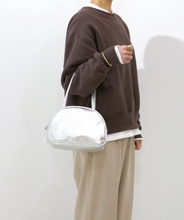 FOLNA RD ホイルレザーボストンバッグ S-SIZE シルバー