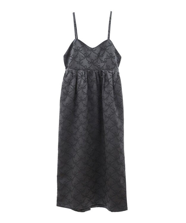 Green Parks ・ＳＵＧＡＲＳＰＯＯＮリボンジャカードキャミワンピ Charcoal Gray