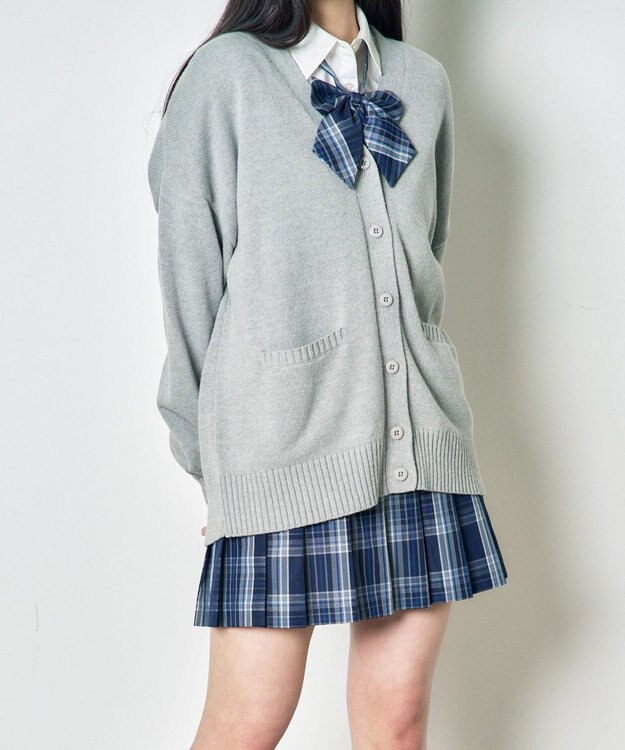 WEGO 【SCHOOL ITEM】ニットカーディガン 杢グレー