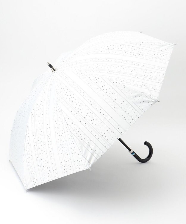 MOONBAT 【ランバン オン ブルー（LANVIN en Bleu）】晴雨兼用日傘　ドットストライプ オフホワイト