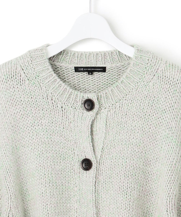 23区 L 【洗える】カラーミックス カーディガン ミントミックス