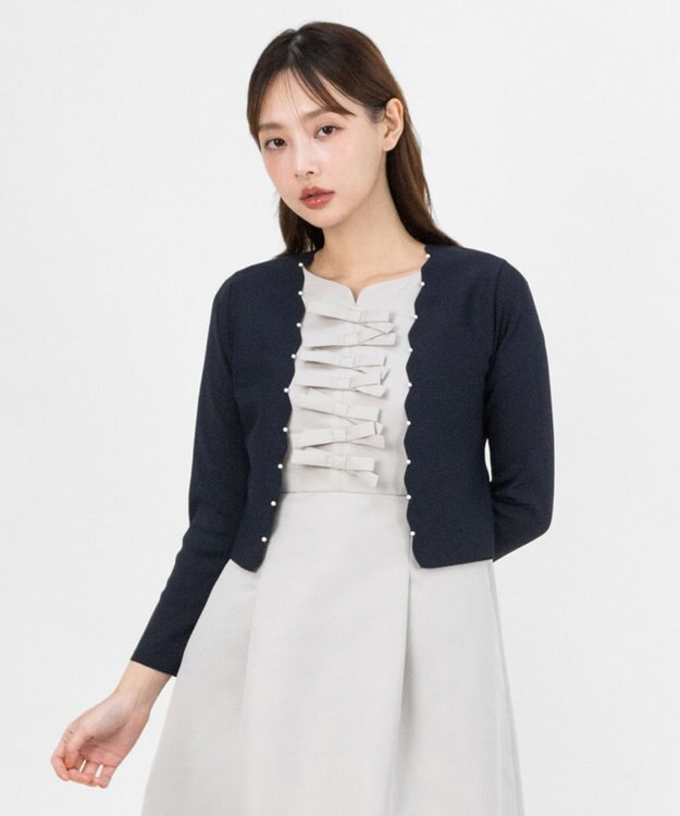 TOCCA 【洗える】SCALLOP ボレロ ネイビー