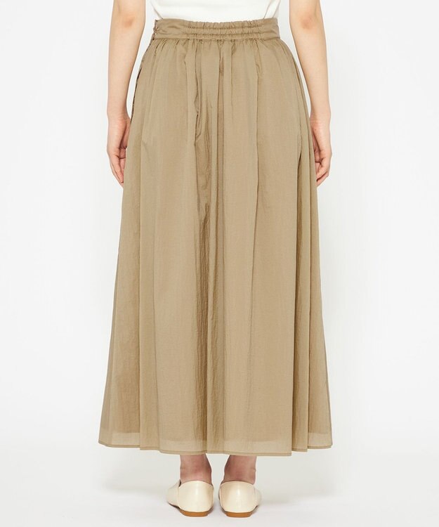 uncrave 【撥水・洗濯機洗い可】シアープルーフナイロン フレアスカート（uncrave STANDARD） ベージュ