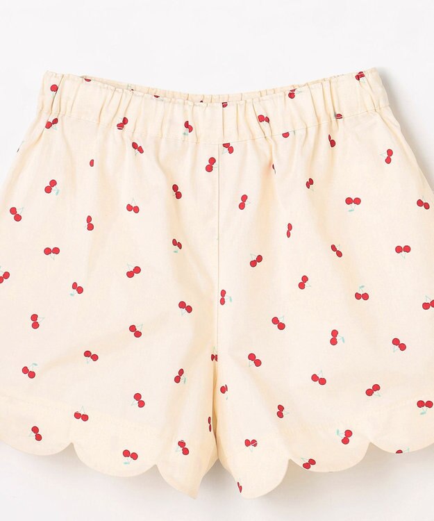 ANY KIDS 【洗濯機可能】スカラップショートパンツ エクリュ（サクランボ×ドット）