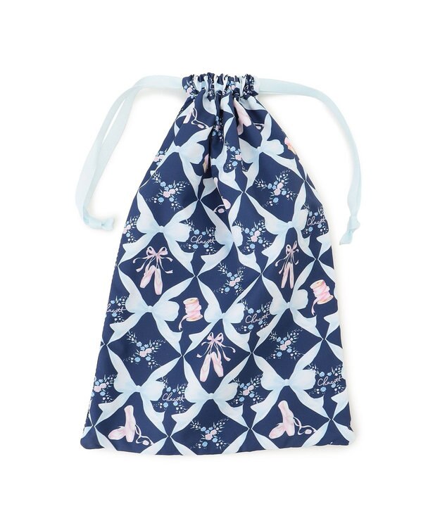 Chacott トゥリボン半メッシュ巾着M ネイビー