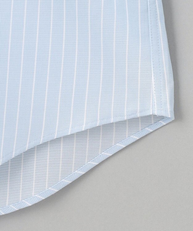 GOTAIRIKU 春夏向け【形態安定】SUMMERPREMIUMPLEATS_スモールワイドカラー 長袖ドレスシャツ（ストライプ/チェック） サックスブルー系1