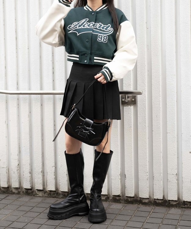 WEGO スタジアムロゴショートスタジャン グリーン