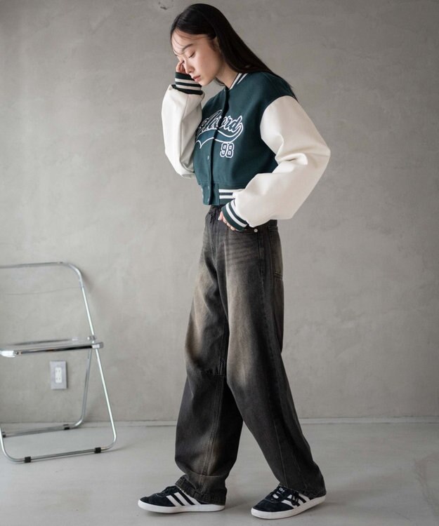 WEGO スタジアムロゴショートスタジャン グリーン