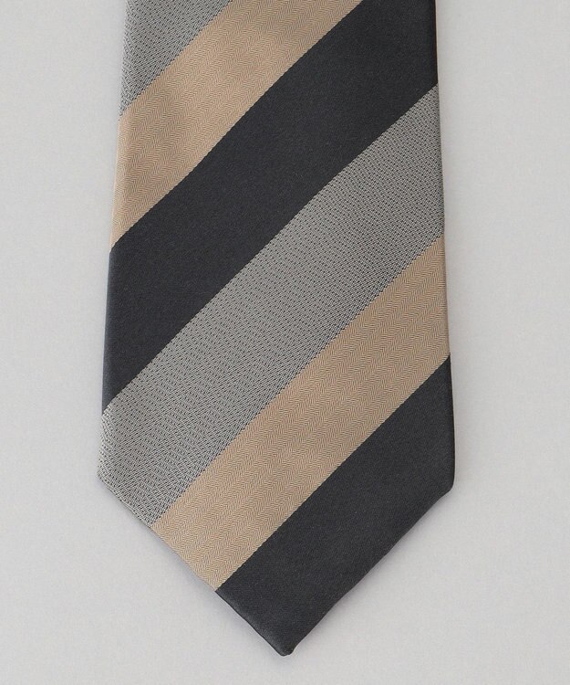 GOTAIRIKU GOTAIRIKU別注【日本製】シルク ネクタイ_ストライプ ダークブラウン系1