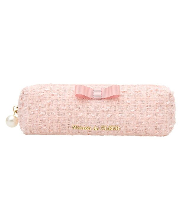 Maison de FLEUR ツイードグログランリボンロングポーチ Light Pink