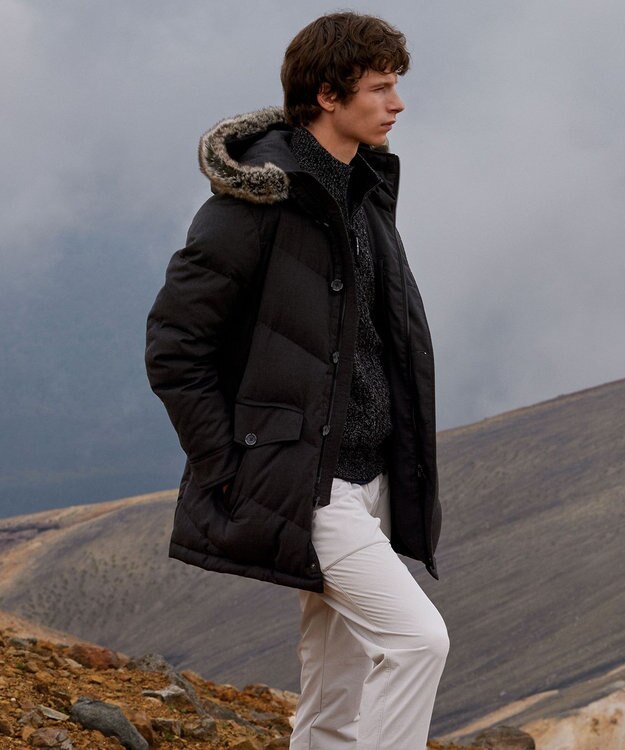 JOSEPH ABBOUD MOUNTAIN 【2WAYストレッチ/ECO撥水/防風/裏起毛】ストームシャットフリース パンツ アイボリー系