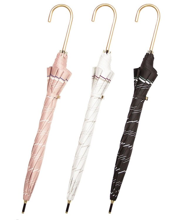 UNBILLION cache nez / ストライプスカーフプリントバルーンショートパラソル ホワイト