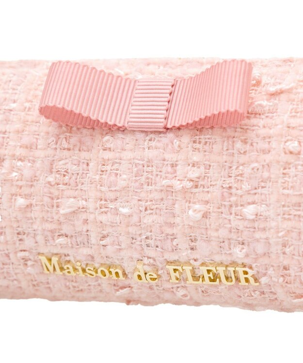 Maison de FLEUR ツイードグログランリボンロングポーチ Light Pink