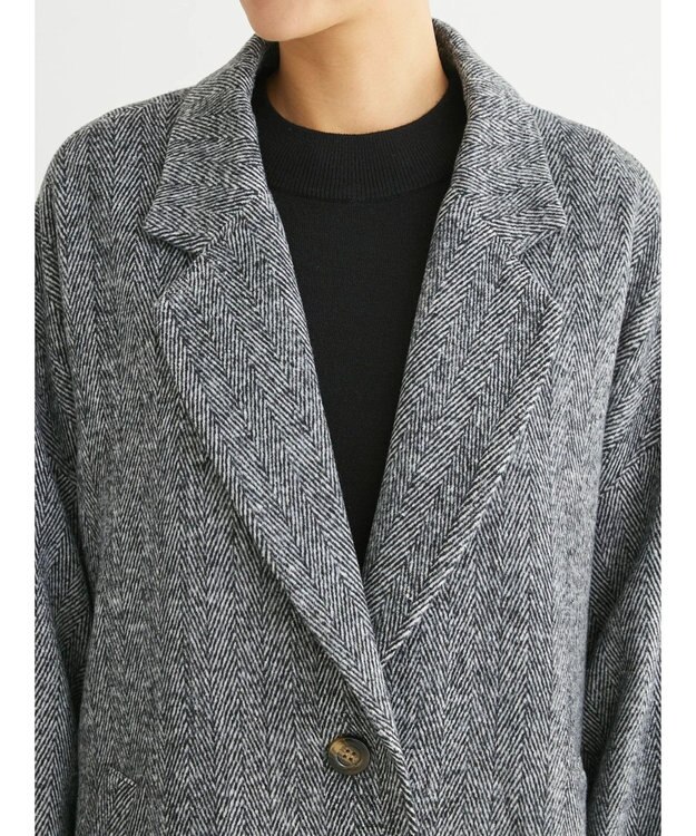 Green Parks ・ＥＬＥＮＣＡＲＥ　ＤＵＥ　ヘリンボーンミドルコート Gray