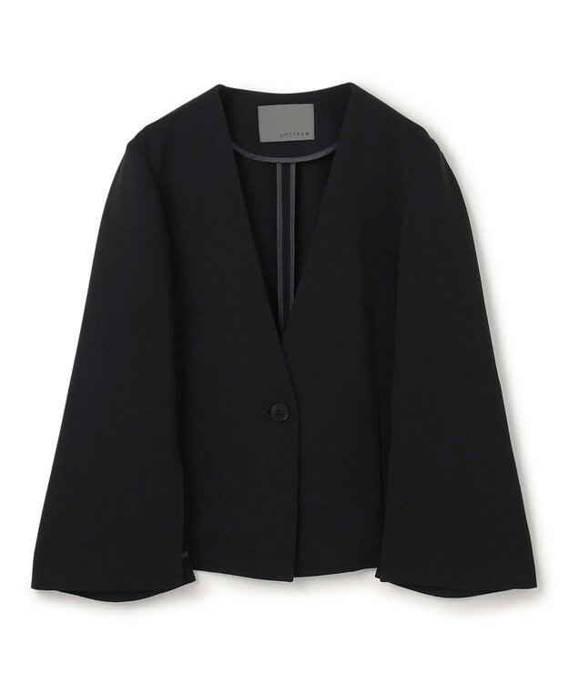 uncrave ウォッシャブル ダブルクロス スリットスリーブジャケット ブラック