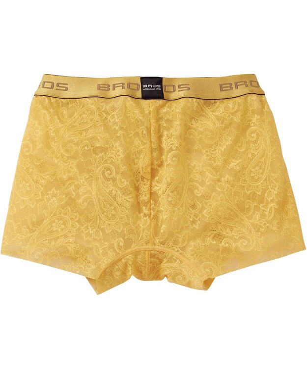 WACOAL MEN ボクサーパンツ 「レースボクサー」 通気性 フロント快適グラマラス 前閉じ GT3340 /ブロス バイ ワコールメン イエロー