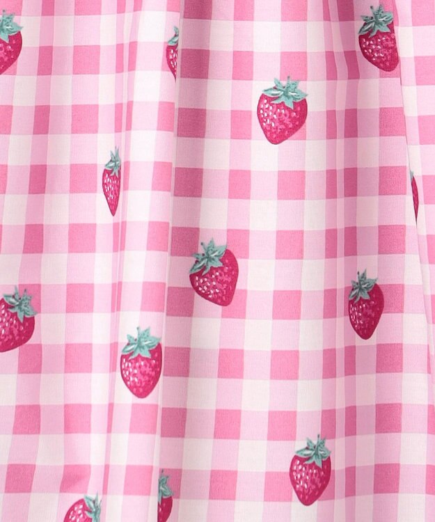 ANY KIDS 総柄 サマーワンピース ピンク×イチゴ