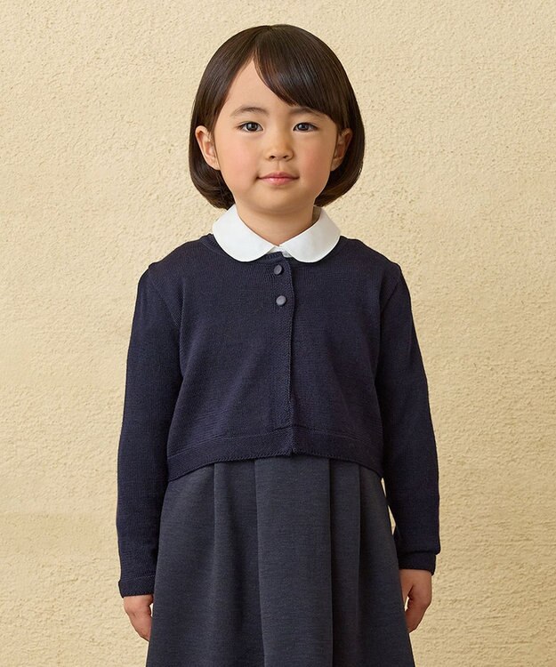 MIKI HOUSE HOT BISCUITS 【90-130cm】ニットボレロ 紺