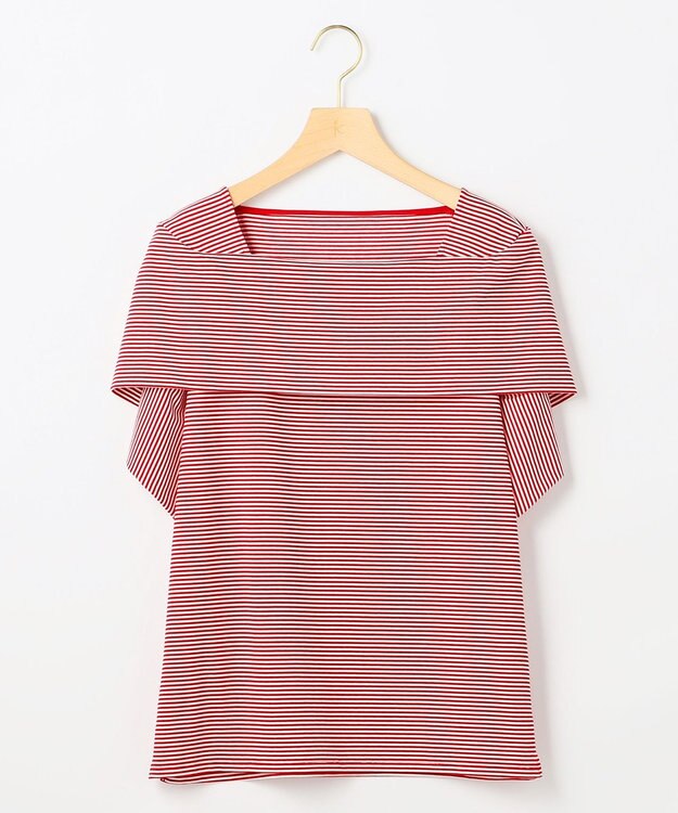 組曲 L 【先行予約】GIZAコットンオフショルダー カットソー オフ×チェリー系2