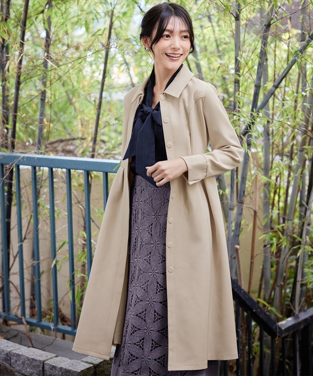 Tiaclasse L 【洗える】ステンカラードレスコート ライトベージュ