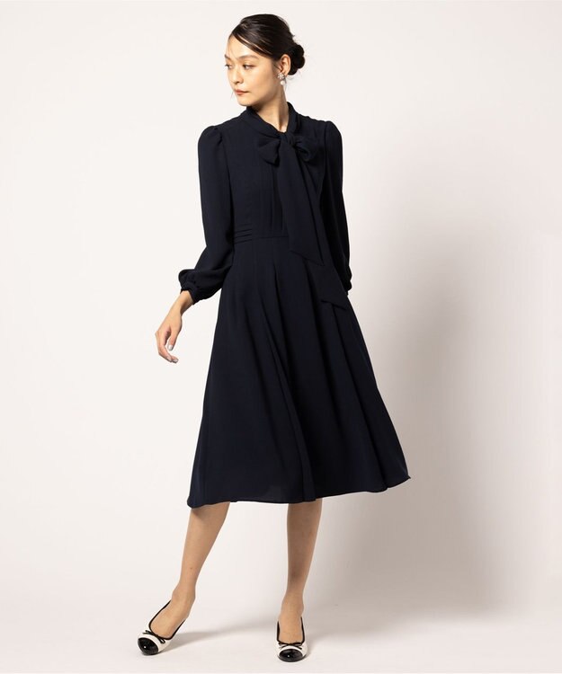 TOCCA 【洗える・消臭】PROMISE RIBBON ROSETTE ドレス ネイビー系