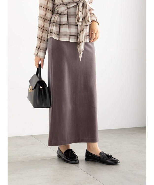 Te chichi ベロアナロースカート《2025Autumn catalog vol.2 item》 グレー