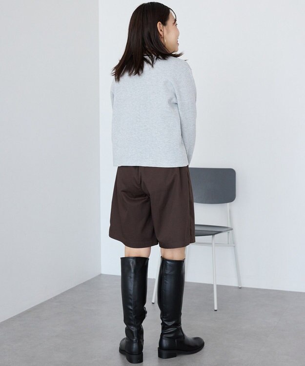 AMERICAN HOLIC ワンポイントロゴクルーカーディガン Gray Mixture