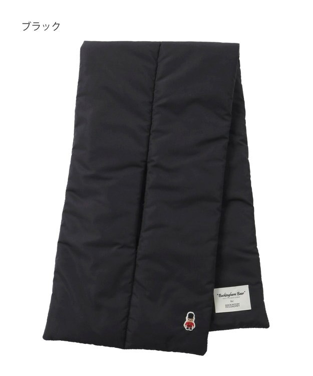 MOONBAT MACKINTOSH PHILOSOPHY バッキンガムベア付きPADDEDマフラー ブラック