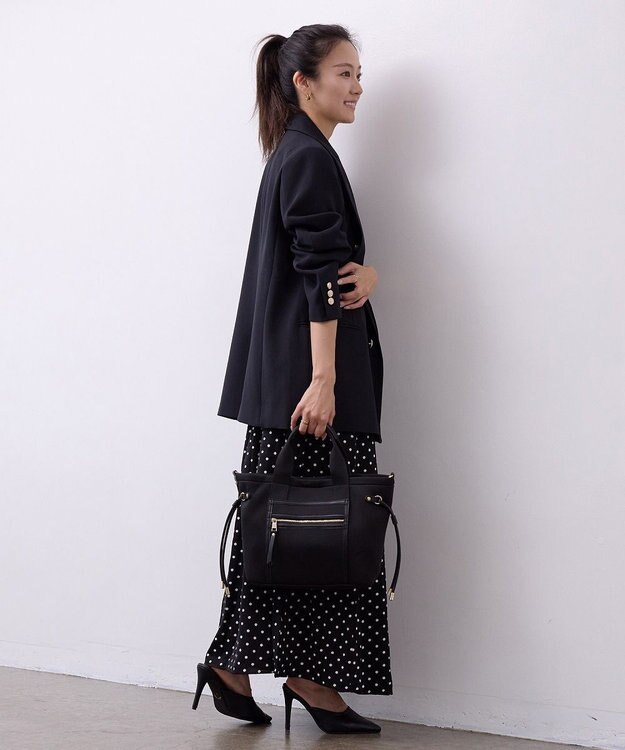 TOPKAPI 【新色追加】【TREASURE TOPKAPI】ネオプレン フロントポケット 2way ショルダー付き ミニトートバッグ ブラック