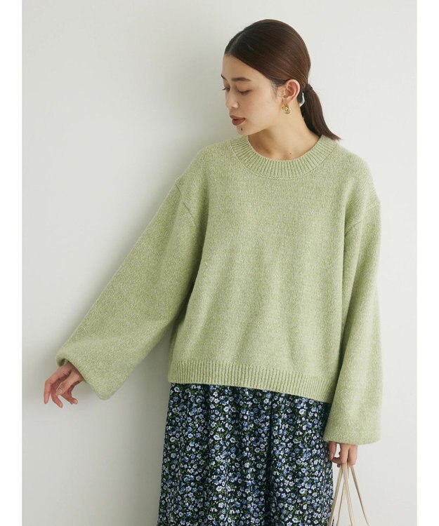 Green Parks ・Ｐｅｔｉｔ　Ｆｌｅｕｒ　ミックスニットプルオーバー Lime Green