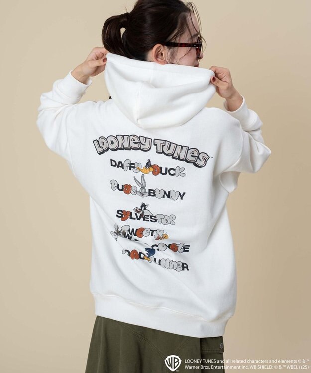 WEGO 【ユニセックス着用ITEM/裏起毛】LOONEYTUNESグラフィックプルオーバー ホワイト