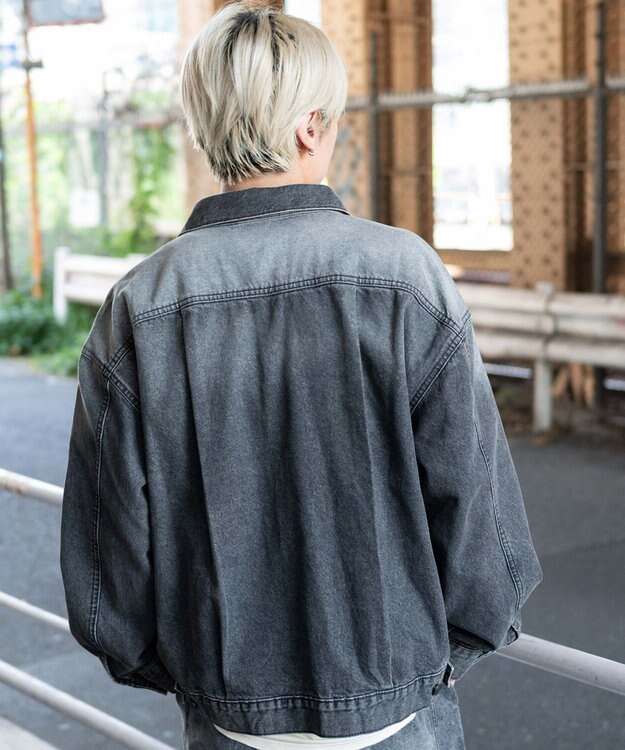 WEGO 【ユニセックス着用ITEM/MLサイズ展開】ヴィンテージライクBIGデニムジャケット デニムブラックソノタ