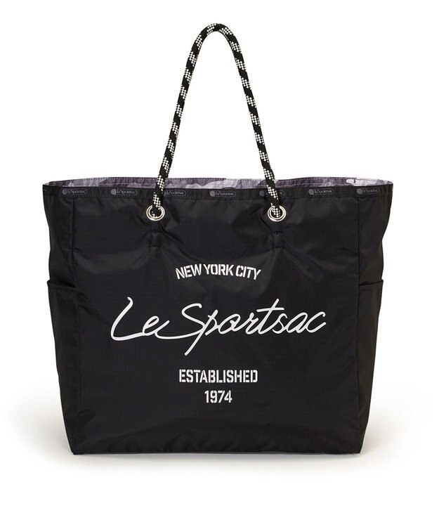 LeSportsac LARGE 2 WAY TOTE/2ウェイブラック/グレーカモ 2ウェイブラック/グレーカモ