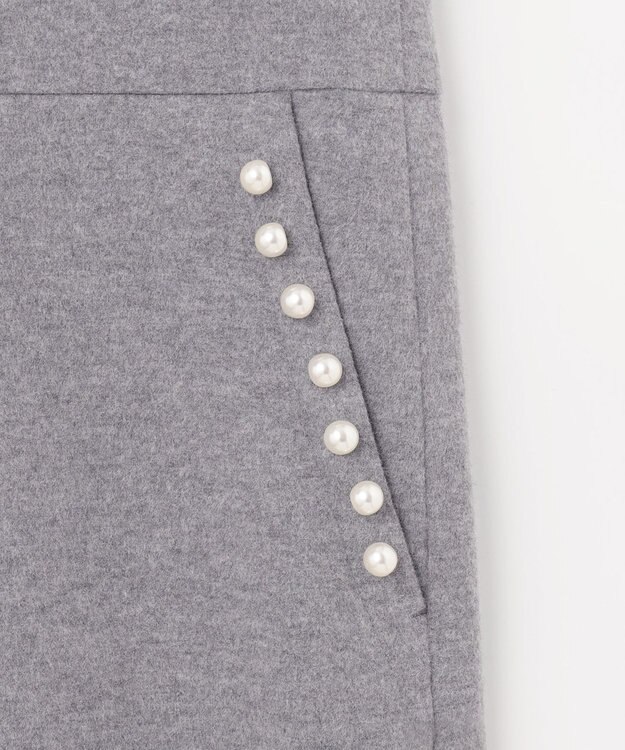 組曲 S 【パール釦付き】 ウールライクジャンパースカート ライトグレー系
