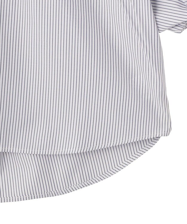 YECCA VECCA タックスリーブスキッパーブラウス Stripe White