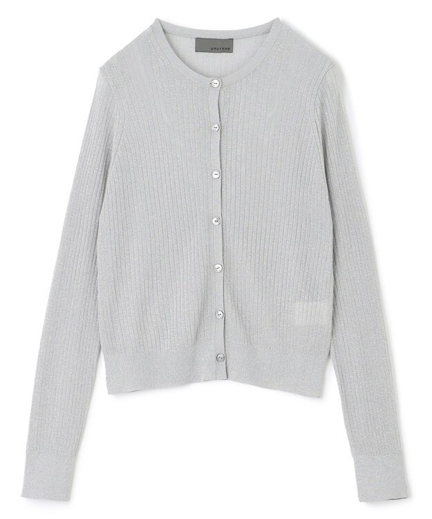 uncrave 【手洗い可】ラメ シアー ニット カーディガン（uncrave STANDARD） シルバー