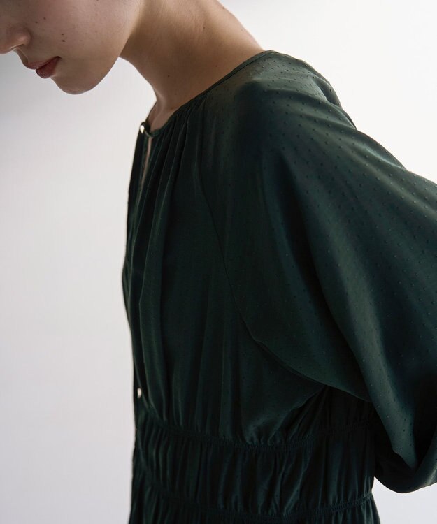 UNFILO ドビーデシン ワンピース ダークグリーン