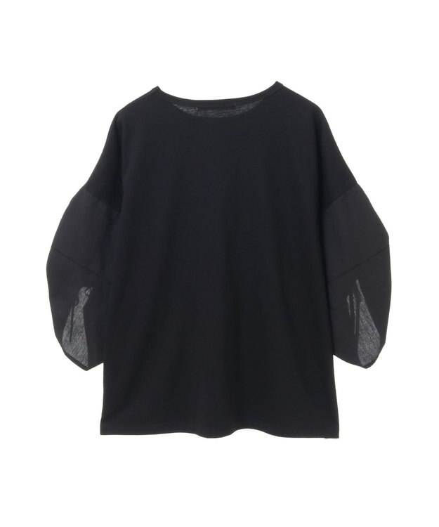 Green Parks ・ＥＬＥＮＣＡＲＥ　ＤＵＥ　ギャザースリーブＴＥＥ Black