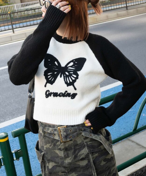 WEGO フラッフィーラグランちびニット ホワイト