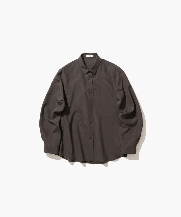 ATON SILK SUEDE | ボタンダウンシャツ CHARCOAL GRAY