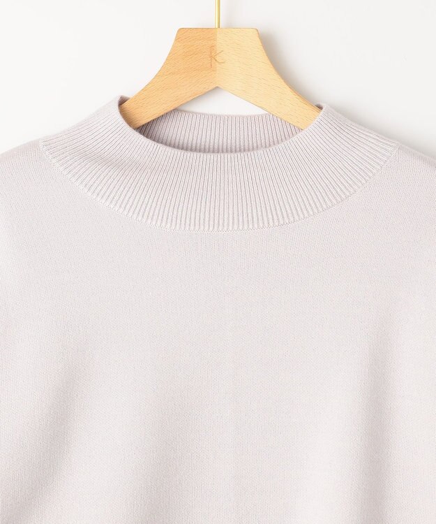 組曲 【WEB限定】袖フリル付きニットプルオーバー ライトグレー系