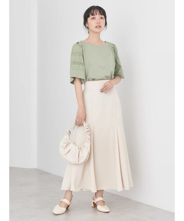 earth music&ecology 切替フレアスカート Ivory