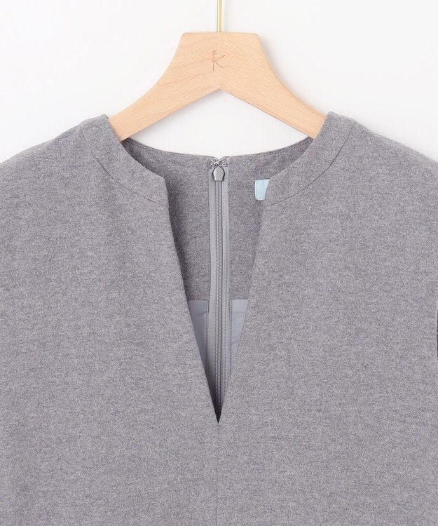 組曲 S 【パール釦付き】 ウールライクジャンパースカート ライトグレー系