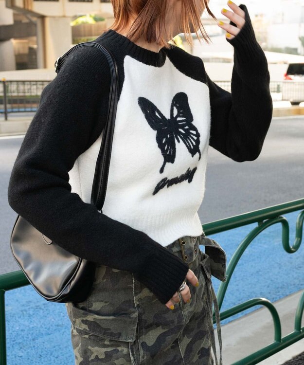 WEGO フラッフィーラグランちびニット ホワイト