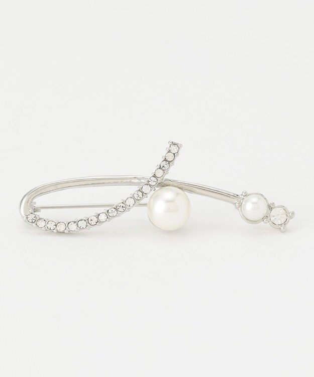 ANY SIS ドロップパール調 ブローチ シルバー