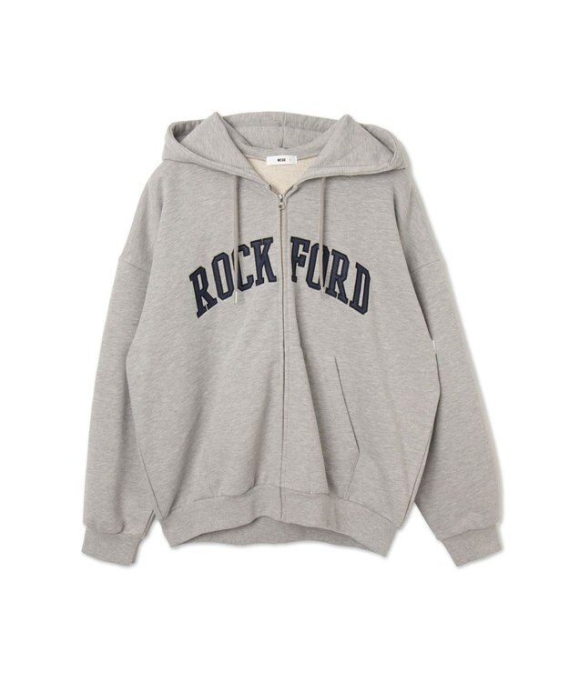 WEGO ワッペンロゴジップパーカー 杢グレー