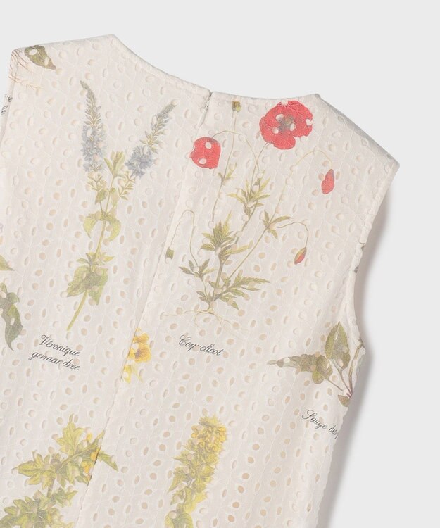 GRACE CONTINENTAL カットワークプリントワンピース ホワイト