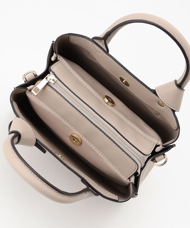 LA BAGAGERIE 【maison vert】 【多収納】リボンアオリ2WAYトート ベージュ